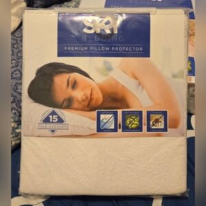 NEW Sky Bedding Pillow Protector, Premium Terry Cotton Pillow Cover, Size Queen